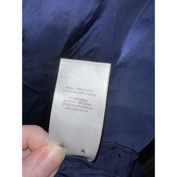 Aritzia Wilfred Tie Front Blouse Medium Blue Satin Cropped Button Romantic fairy - Picture 5 of 8